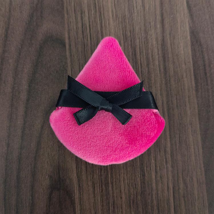 2Pcs/Set Bow Decoration Soft Face Powder Puff Triangle Makeup Puff Cosmetic Foundation Sponge Makeup Tool For Loose Powder Setting Puff