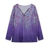 2023 Women's Floral V-neck Zipper Long Sleeve Top