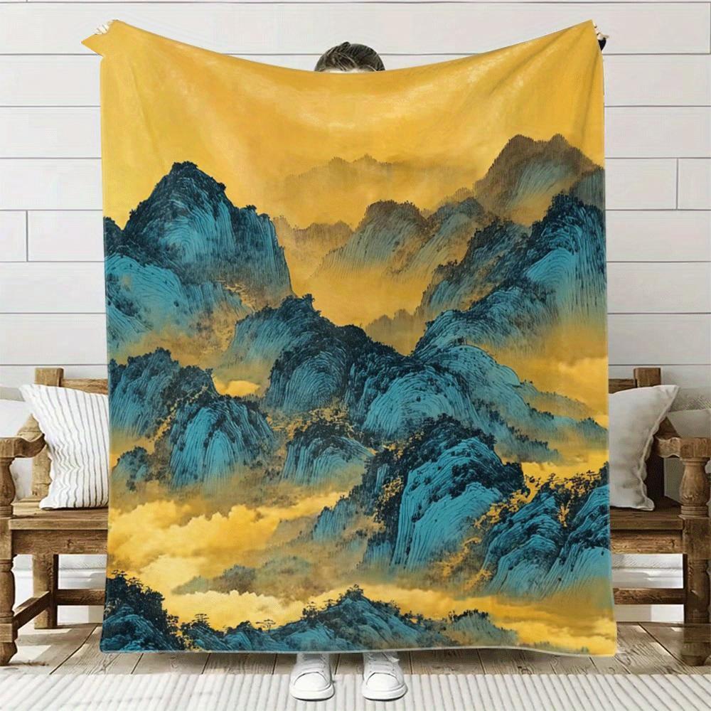 

Landscapes and paintings patterns Flannel printed blanket suitable for all seasons suitable for living room office sofa travel 75x100cm (30x40inch)