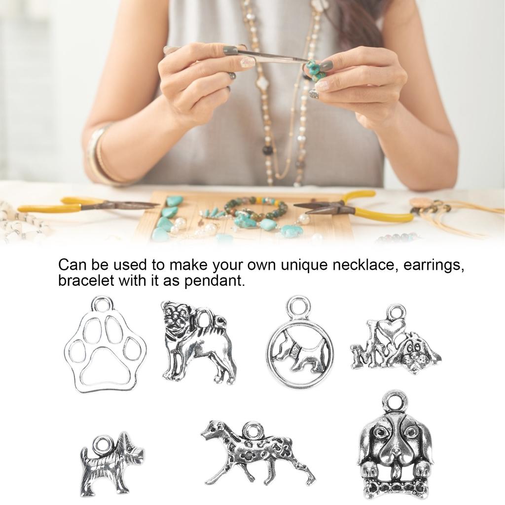 11pcs Dog Bone Jewelry Pendant Craft Supplies DIY Necklace Bracelet Making Accessory