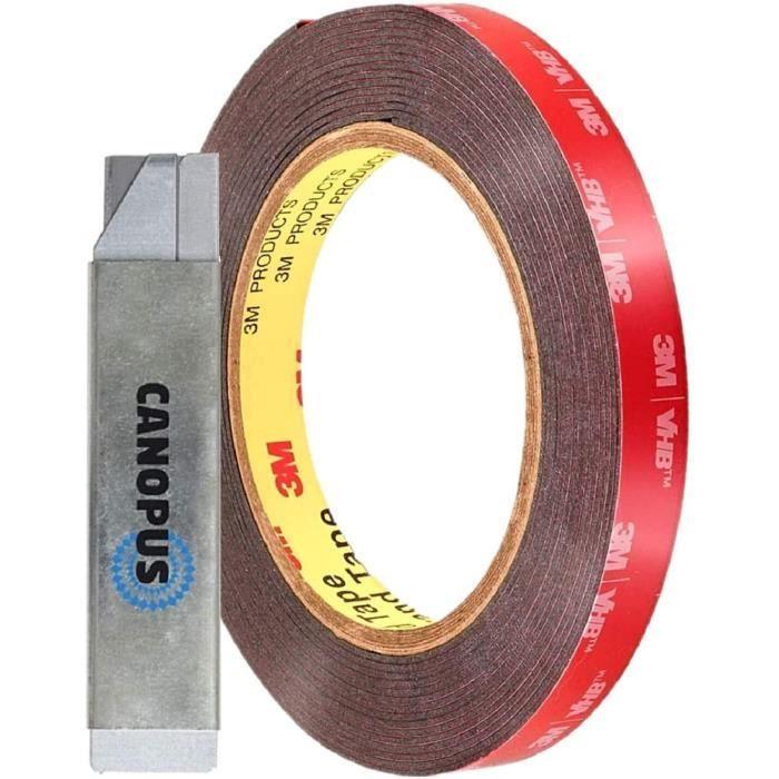 CANOPUS Ruban Adhésif Double Face 10mmx3m Noir, Étanche, Pour Bande LED, Décor De Maison Et Office, Automobiles