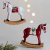 1PC Resin Rocking Horse Christmas Ornament Vintage Style for Tree Hanging Home Decor DIY Craft Collection Gift Decoration Home