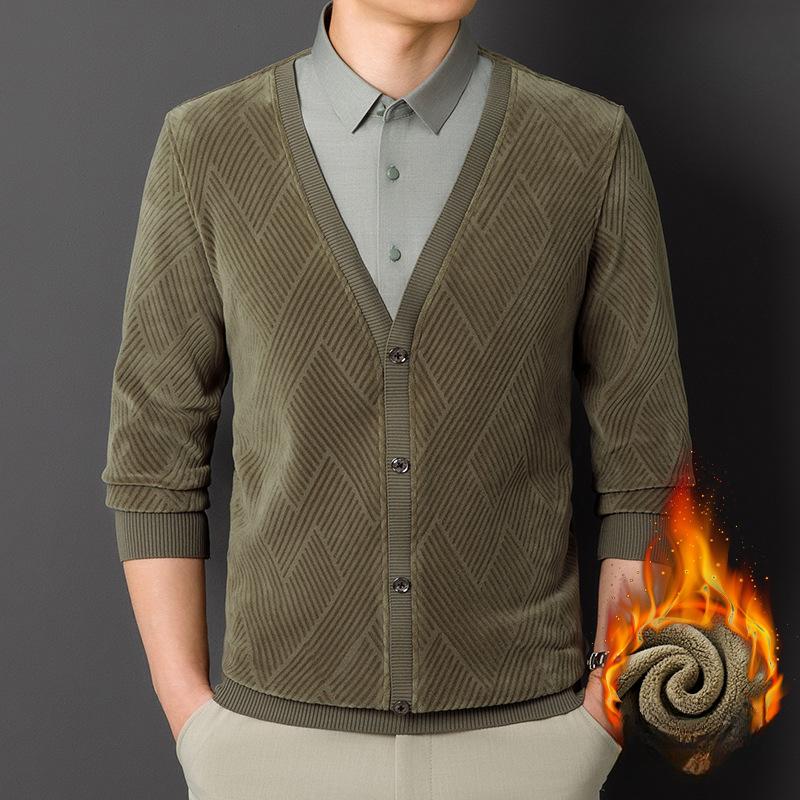 

Осенне-зимняя новая мужская рубашка из двух частей с V-образным вырезом, деловая, повседневная, утолщенная, теплая, модная мужская рубашка из бархата XL