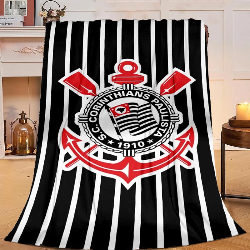 1PC Football Club Emblem Flannel Blanket Gift, Suitable for Both Men And Women, Soft Ideal for Beds And Sofa, Birthday Or Christmas Gift