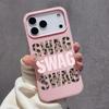 Fashion Leopard Print Swag Creative Letters Lychee Grain Phone Case for iPhone 17 AIR 16 15 14 13 12 11 PRO MAX PLUS Y2K Cover