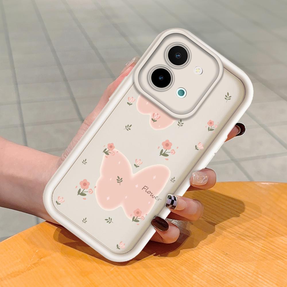 For Huawei P50 Pro P40 Lite Honor 8X 9X X9 Tecno Spark Go Infinix Smart 8 Vivo V29 V30 Y02 Y16 Soft Full Lens Protect Cartoon Butterfly Phone Case