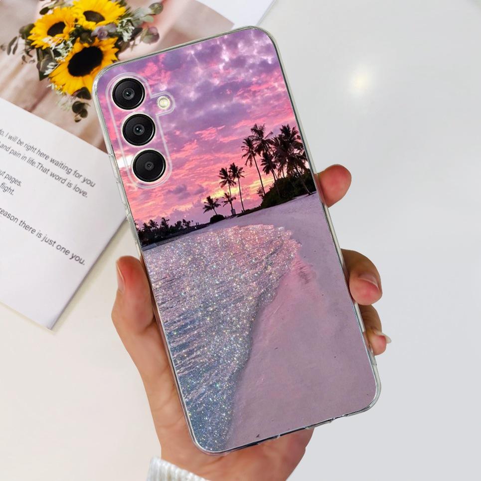 For Samsung Galaxy A25 5G 2023 Case Samsung A15 5G A35 A555G Transparent Soft TPU Etui With Fashion Pattern Galaxy A15 4G Cover