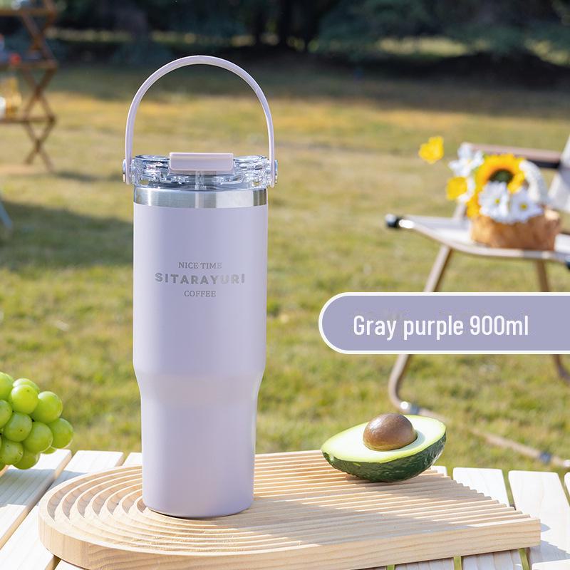 High-Quality Stainless Steel Thermos with Dual Straw - Perfect for Fitness Enthusiasts and Car Use