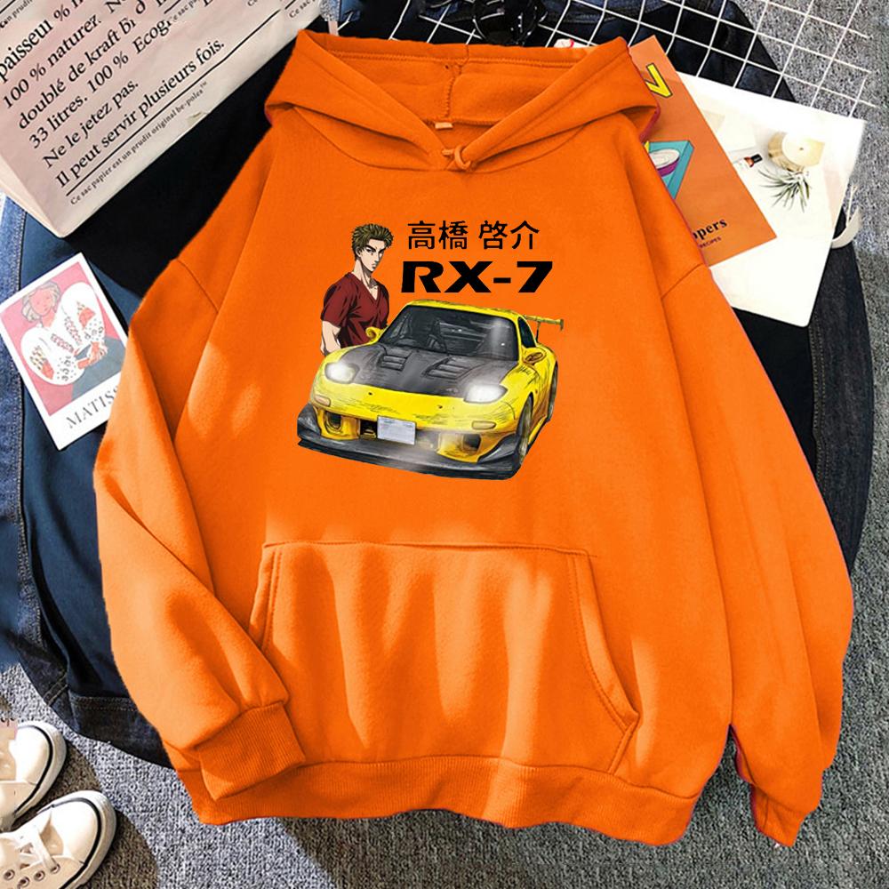 Fujiwara Tofu Shop Manga Hoodie Herren Damen Keisuke Takahashis FD RX7 Oberteile Kapuzensweatshirt Lockeres Fleece