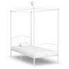 VidaXL Canopy Bed Frame White Metal 90 X 200 Cm