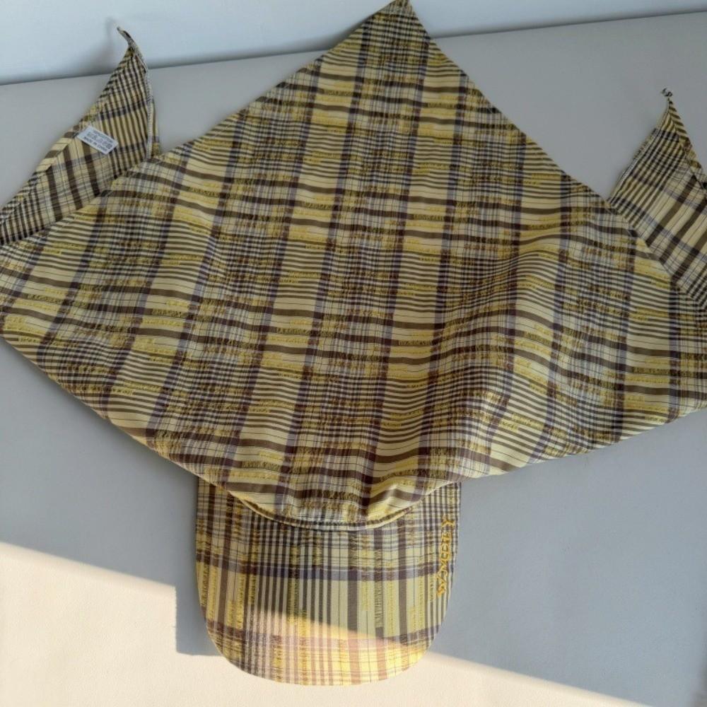 Contrasting Color Retro Plaid Sun Hat Adjustable Retro Plaid Turban Hat Leisure Wear