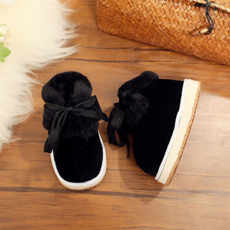 Handmade Winter Velvet Toddler Shoes, Soft Sole, Cotton, for 1-3 Years