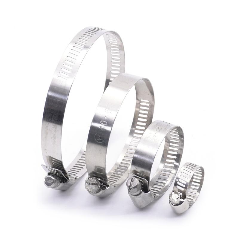1PCS Hose Clamp 6-12 13-19 21-44 27-51 33-57 52-76 65-89 78-101 91-114mm Stainless Steel Pipe Clip Adjustable Screw Worm Drive