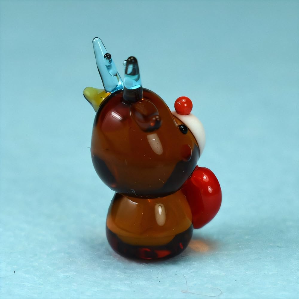 Four Cart Cute Handmade Glass Heart Hug Reindeer