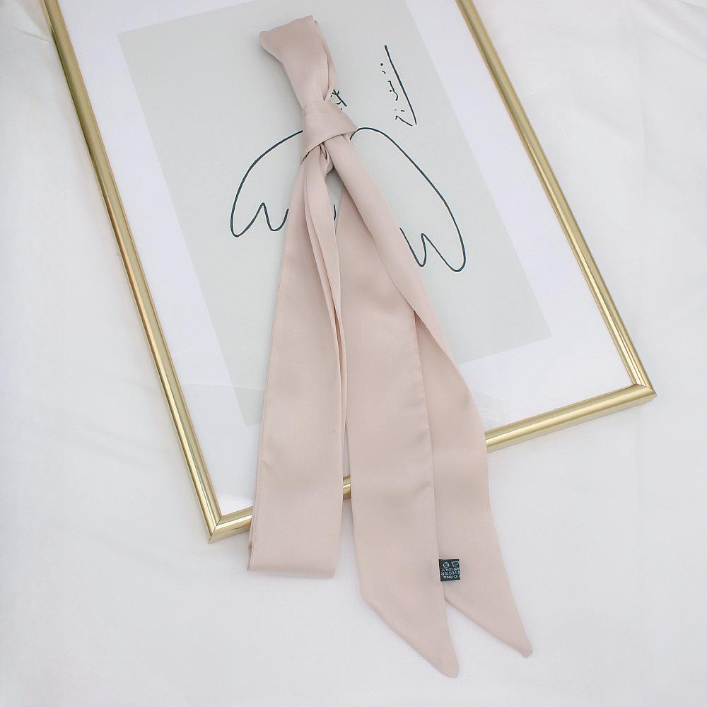 Long Skinny Hair Scarf For Women Silk Satin Headband Cute Neckerchief Solid Colors  Fashion Bag Scarves For Ladies 2024