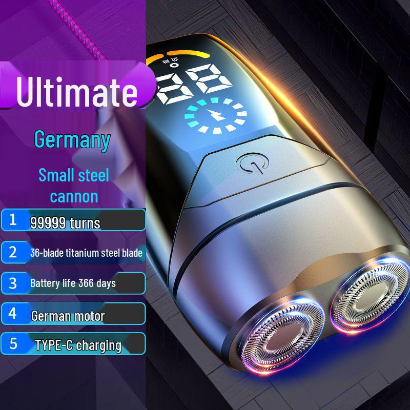 German Precision Variable Speed Dual-Head Razor 2025 - Rechargeable Hair Remover 3 Blades Steel Edge, 3 min Battery