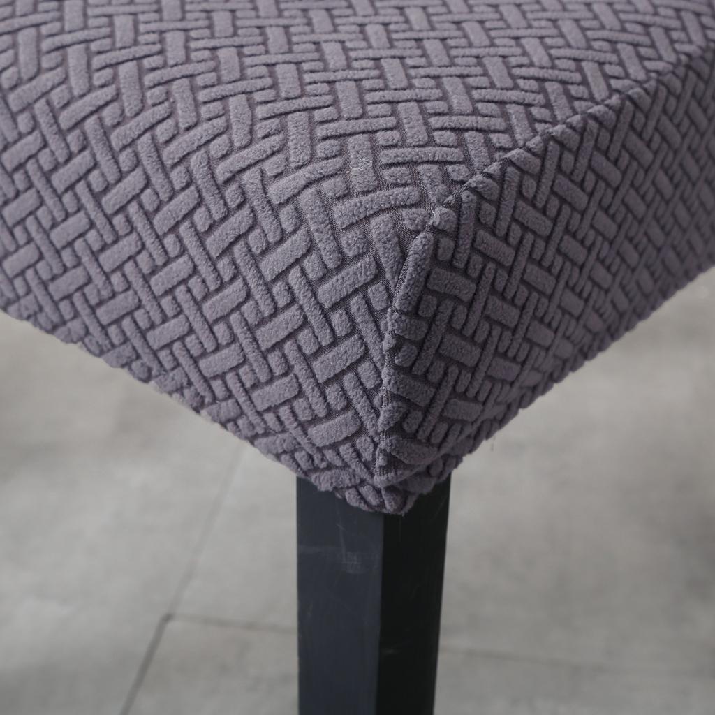 Jacquard Knitted Stretch Removable Dining Chair Cover Slipcover Gray