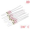 10 95°C/133°C/145°C/157°C/172°C/184°C/192°C/200°C/216°C/240°C Thermal Fuses