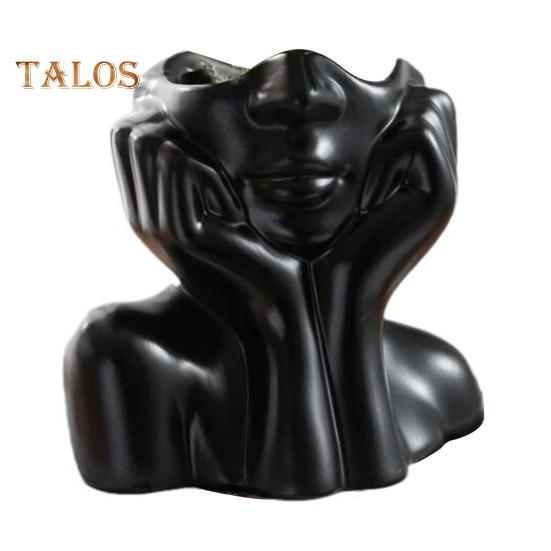 

Ваза с изображением лица из смолы, цветочный горшок, ваза с абстрактным изображением, женская форма, современное человеческое лицо, декоративная ваза для фермерского дома чёрный