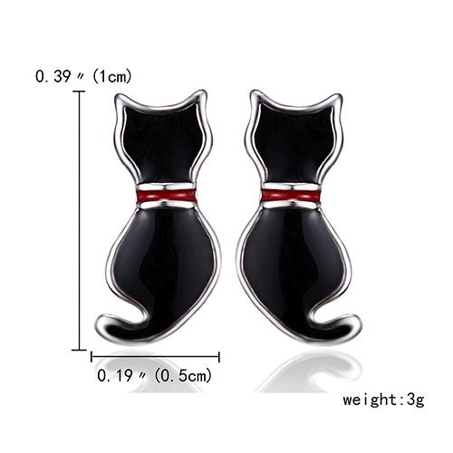 

Fashion Shiny Crystal Kitten Stud Earrings Hot Sale Cute Animal Cat Earring For Women Girls New Trendy Jewelry Accessories Gift
