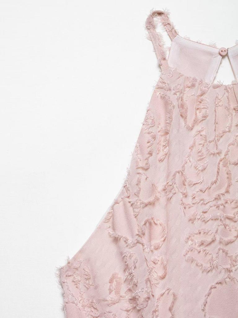 2025 Summer Women's European & American Halter Neck Dress - Fashionable, Simple Texture