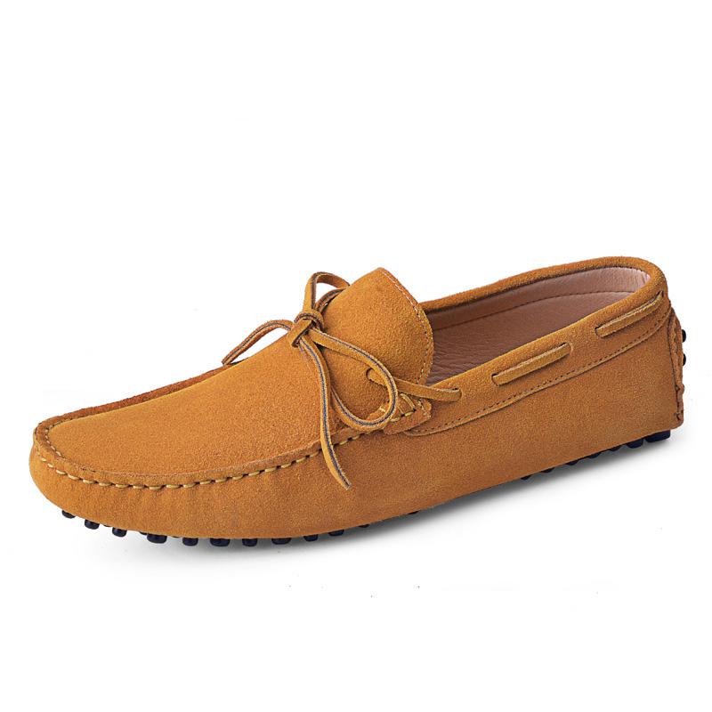 Fashion Genuine Leather Men Shoes Nubuck Leather Men Loafers Fashion Plus Size Sping Autumn Mens Shoes Casual Shoes 9 Colors Size 38-46
