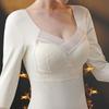 Autumn Clothes Thermal Underwear Mesh V Neck Warmth Long Warm Top Women Thermal Clothes  Undershirt