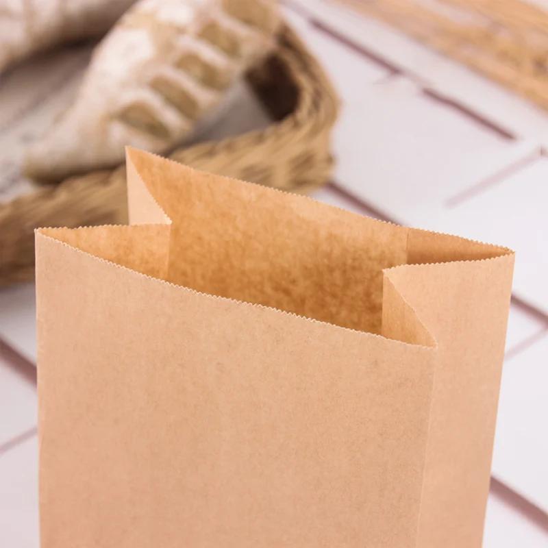 10Pcs Brown Bakery Bags Kraft Paper Bags for Cookie, Sandwich, Bread, Dried Foods & Snack -Takeout Bags, Party Wedding Supplies