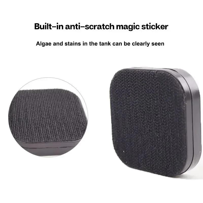 Mini Square Magnetic Aquarium Glass Cleaner, Scratch Resistant Algae Cleaning Brush for Small Fish Tank Aquarium
