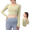 Siomlana Yoga Sports Long Short with Gym Pilates Perfect for Spring and Autumn Women's Top, Shirt, Sleeve, Length, Cups, Wear, Wear, Loungewear,