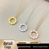 2025 V Gold Rhombus Honeycomb Diamond Clavicle Necklace - Light Luxury & Fashionable Gift