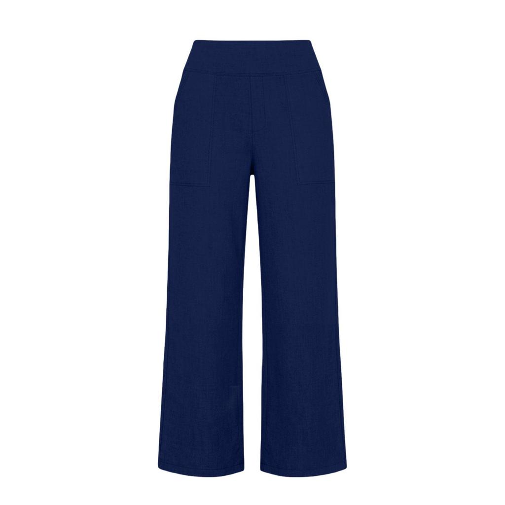 2026 Women's European Cotton Linen High-Waisted Wide-Leg Pants, Early Spring Fashion, Seven-Tenths Length.