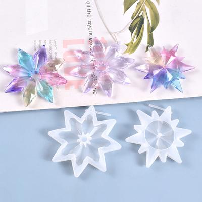 3D Spiegel Schneeflocke Flexible Silikonform DIY Weihnachtsschmuck Kristall Epoxidharzform Weihnachtsanhänger Harzform