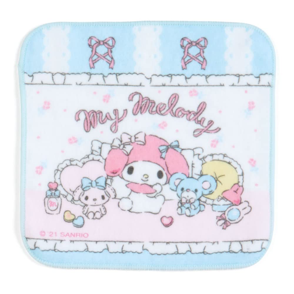 Sanrio Petit Towels 16 x 16 cm Light Blue Yellow Light Blue Cotton My Melody My Melody Set of 4 with Name Space Character 044598 SANRIO Approx. 100%