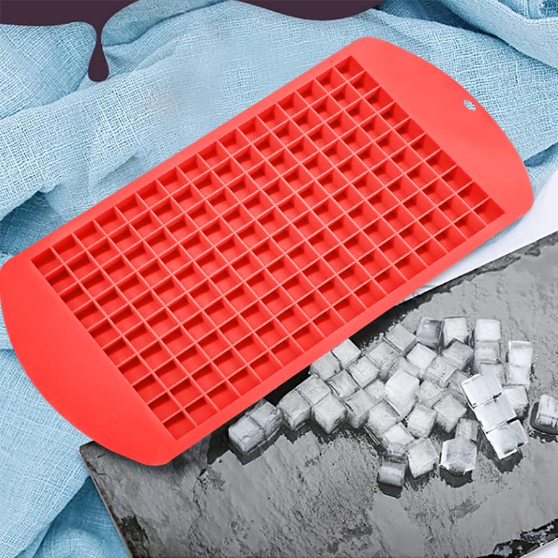 Household 160 Grid Small Ice Cube Mold 1 Cm Mini Square Silicone Ice Box DIY Square Ice Machine for Drinks and Cocktails