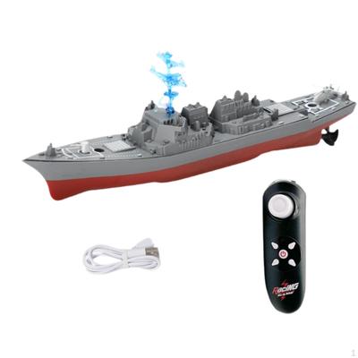 RC Boat 10km/H for Boys 712 Years Old Rehcargeable Simulation Warship Model Style A