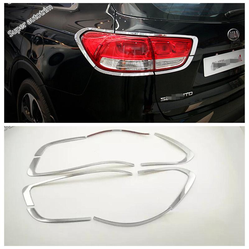 Chrome Rear Tail Head Lights Lamps Eyebrow Strip Decoration Cover Trim For KIA Sorento 2016 - Accessories Exterior Refit Kit