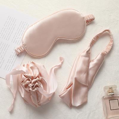 Sleep Eye Mask Three Piece Set Soft Silk Satin Night Sleep Eye Mask Gift Set Packable Eye Mask Set