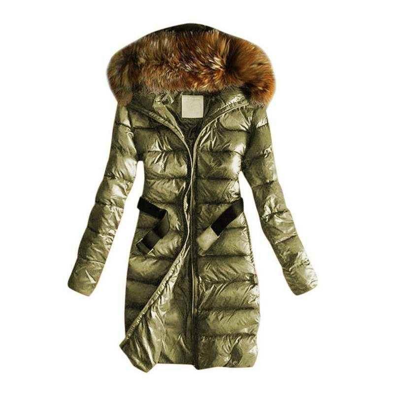 Long Ladies Womens Warm Jacket Hooded Puffer Coat Winter Casual Faux Fur