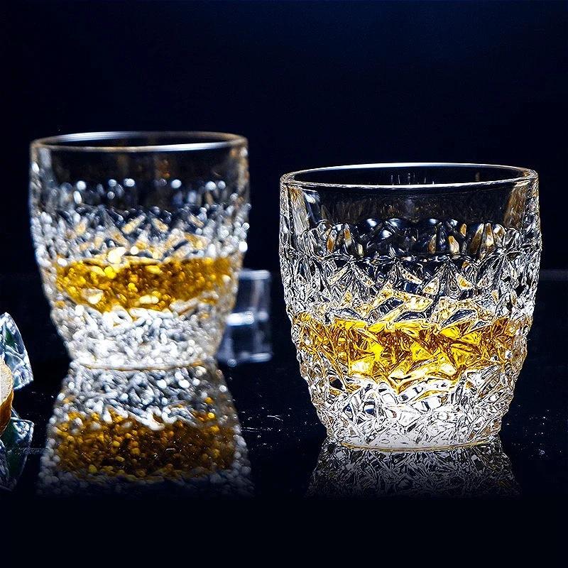 250ml/350ml Premium Cocktail Glass Hammer Patterned Wine Glasss Luxury Whiskey Glasses Party High End Wine Glass Bar Accessories