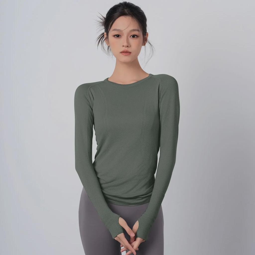 Women's High-Grade Seamless One-Piece Yoga Top for Autumn and Winter Fitness