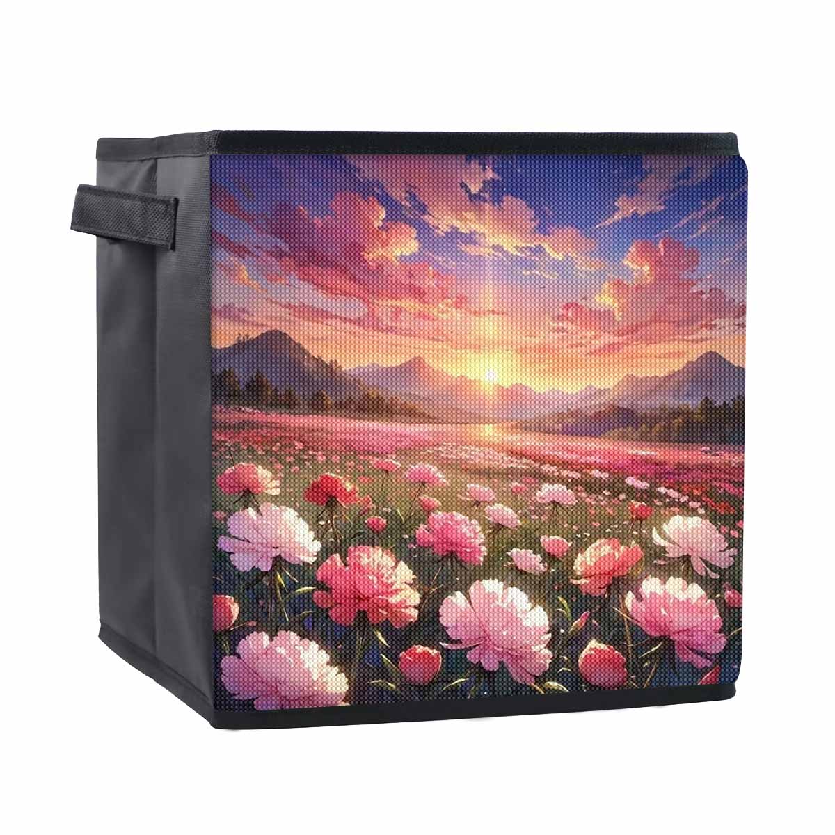 

Цветочное поле 5D Алмазная живопись Корзина для хранения Полная круглая выкладка Мозаика Алмазная вышивка Наборы для вышивания крестом Домашний декор Домашний декор 25cmx25cm