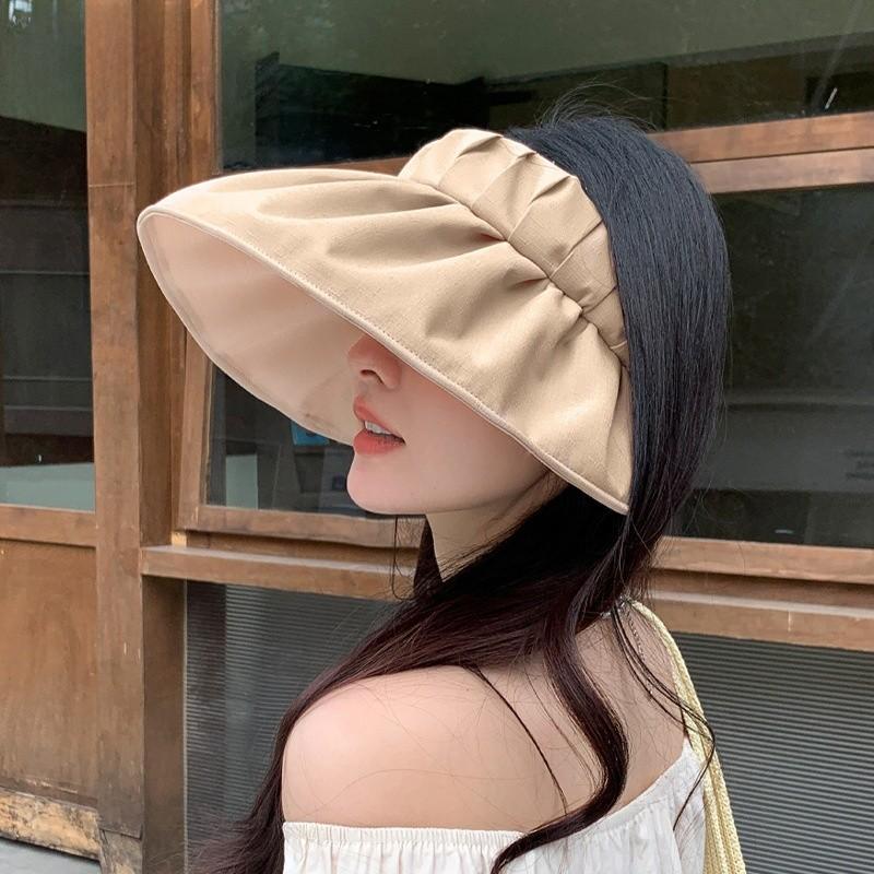 Summer Wide Brim Sun Hat With Foldable Design For Women Outdoor Sun Protection
