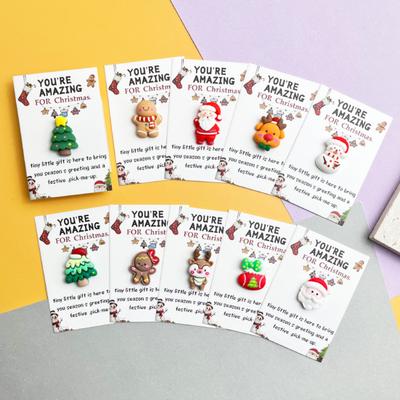10Sets Christmas Pocket Hug Gifts Mini Resin Positive Pocket Hug Token with Encouragement Card Emotional Appreciation Gifts for Coworker Staff