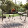 VidaXL Garden Dining Table Black 200x100x74cm Steel and Tempered Glass 319280