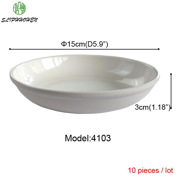 White Round Small Dish Fruits Snacks Plate Restaurant Hotel A5 Melamine Imitation Porcelain Tableware