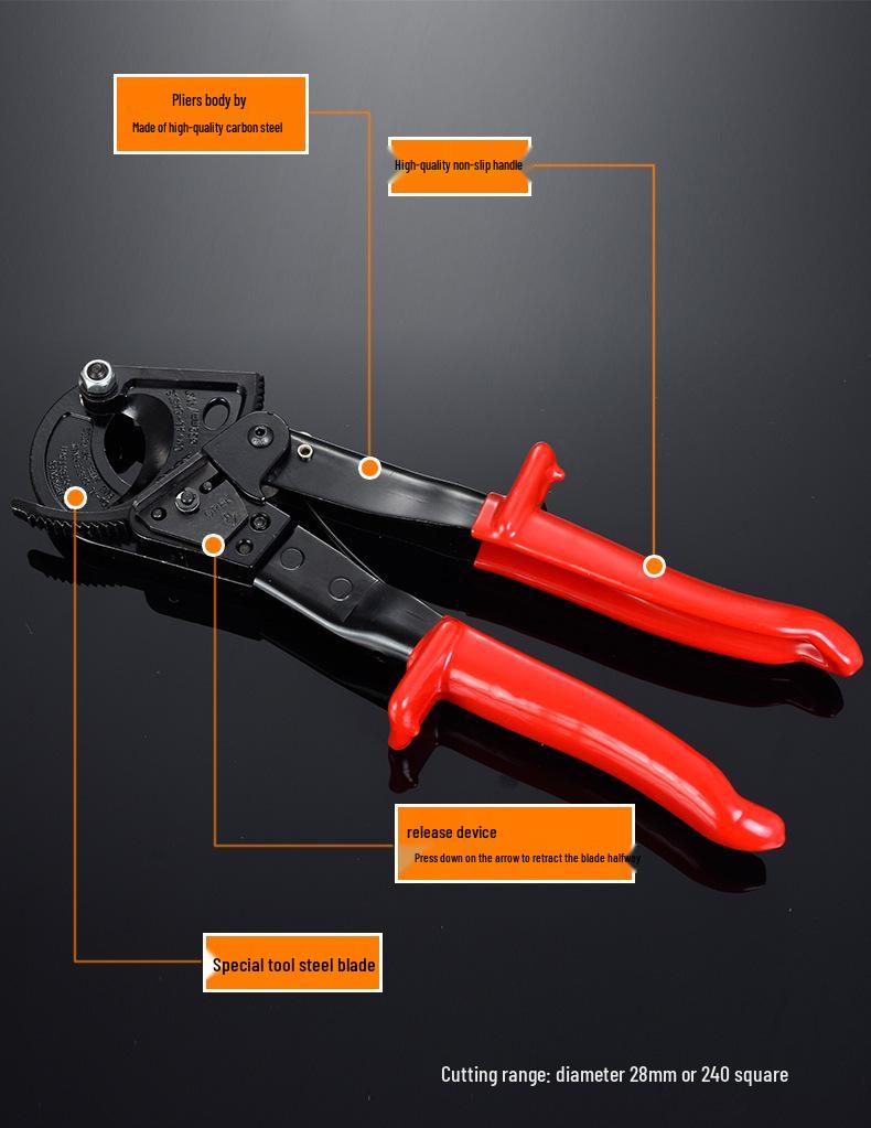 HS-325A Ratchet Cable Cutter for Steel Wire Rope