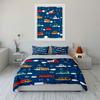 Colorful Traffic Theme Three-Piece Set  Kid'S And Adults' Bedroom Decor, Exquisite Three-Piece Bedding Set Gift