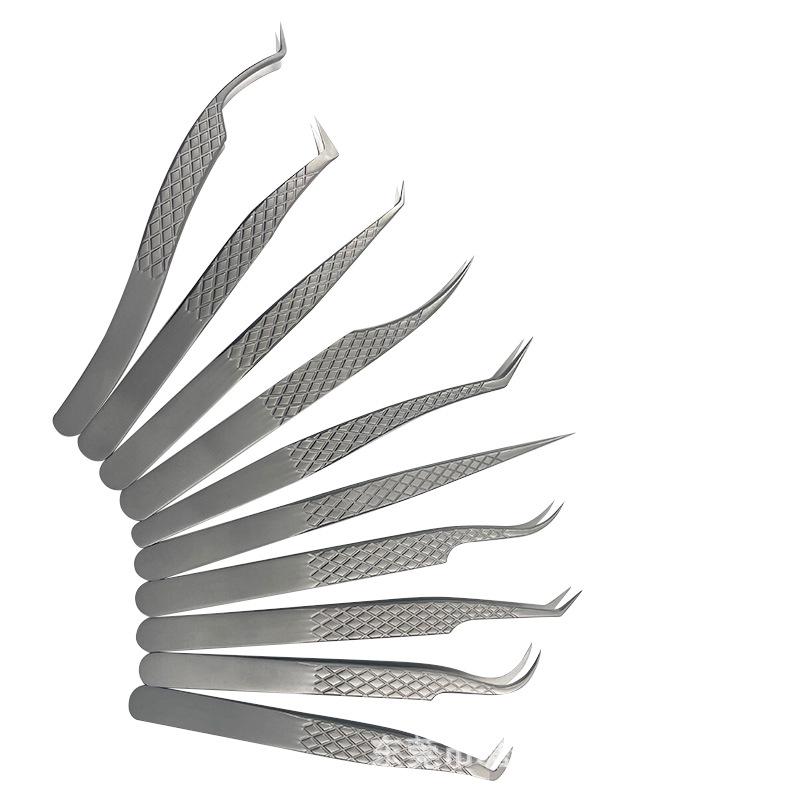 Precision Gold Stainless Steel Eyelash Tweezers - High-Quality Feather Clip for Blooming and Grafting False Eyelashes