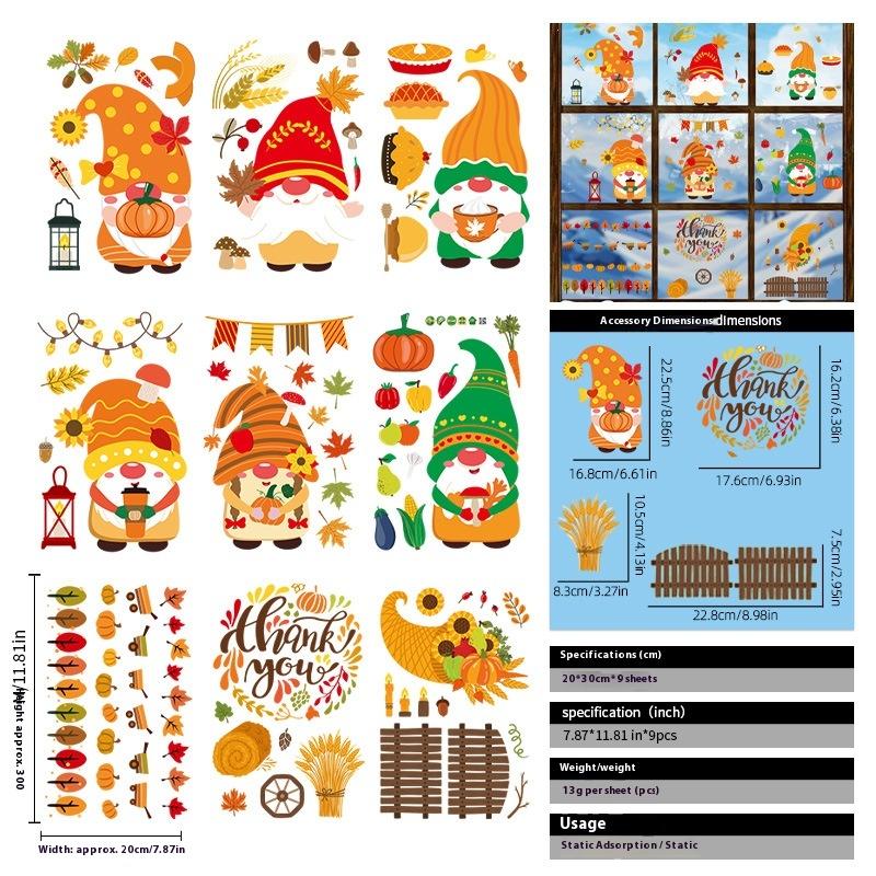 Santa Claus Christmas Ornaments Static Stickers Window Grilles Scene Arrangement Glass Doors Stickers Windows